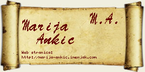 Marija Ankić vizit kartica